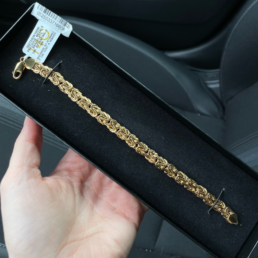 SOLD NWT 14K Gold Byzantine Bracelet